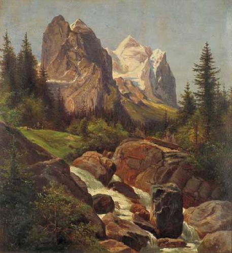 Friedrich Paul Nerly Wellhorn und Wetterhorn Norge oil painting art